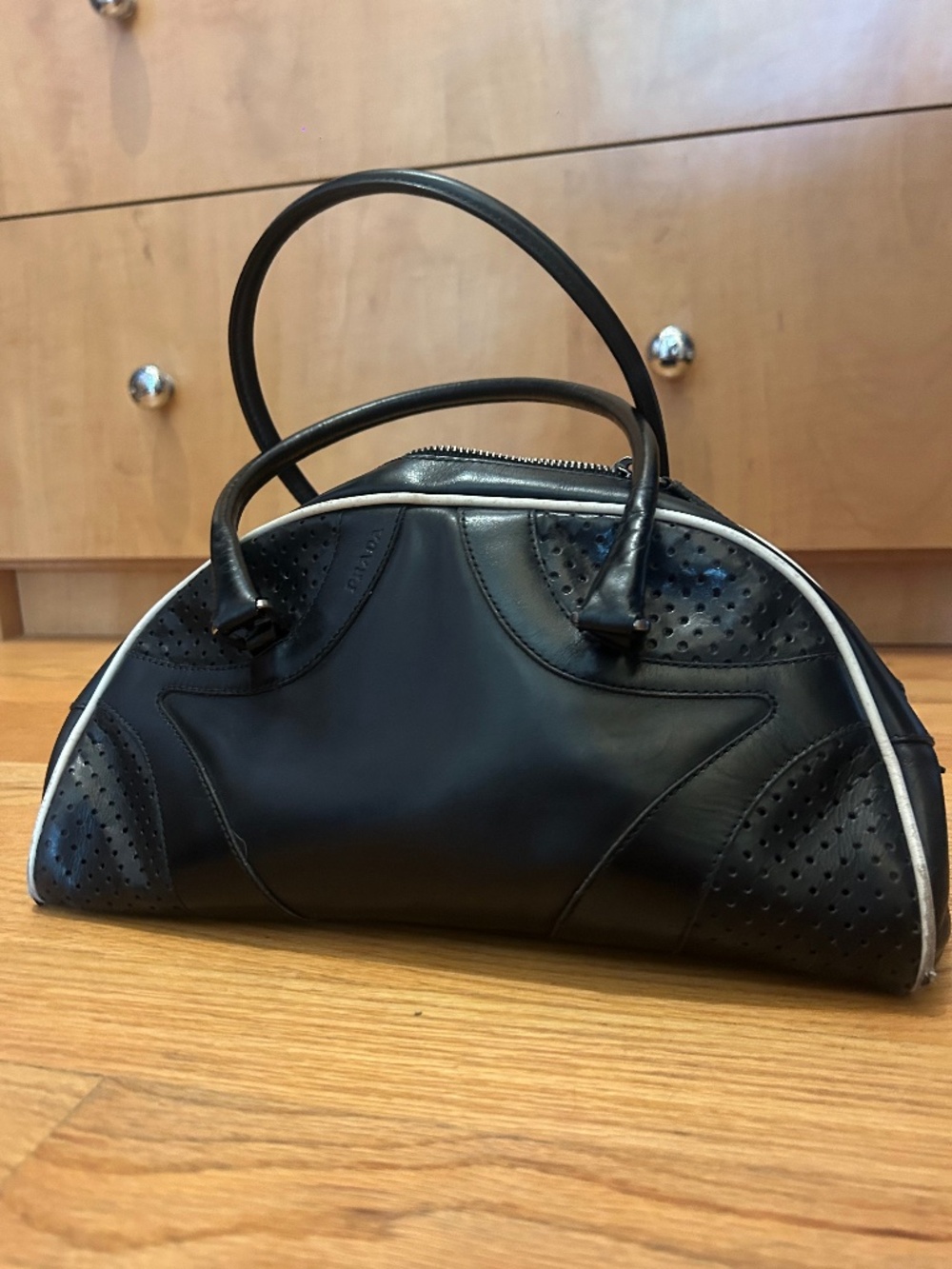 Prada Signature Leather Bowling Bag (vintage)